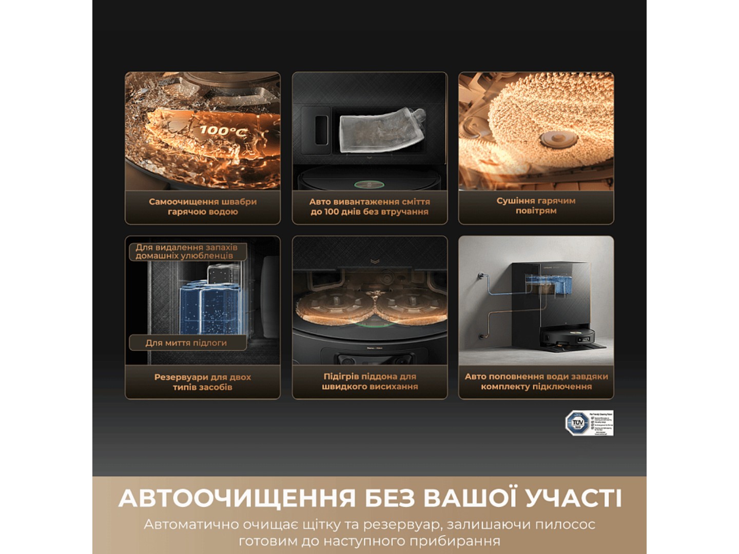 Робот-пилосос миючий Dreame Bot X60 Ultra Complete Black (RLX87DE-bl) — фото 3